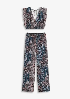 bonprix Bekleidung·Kleider|Zweiteiler & Sets^Top und Hose (2-tlg.Set) blau gemustert