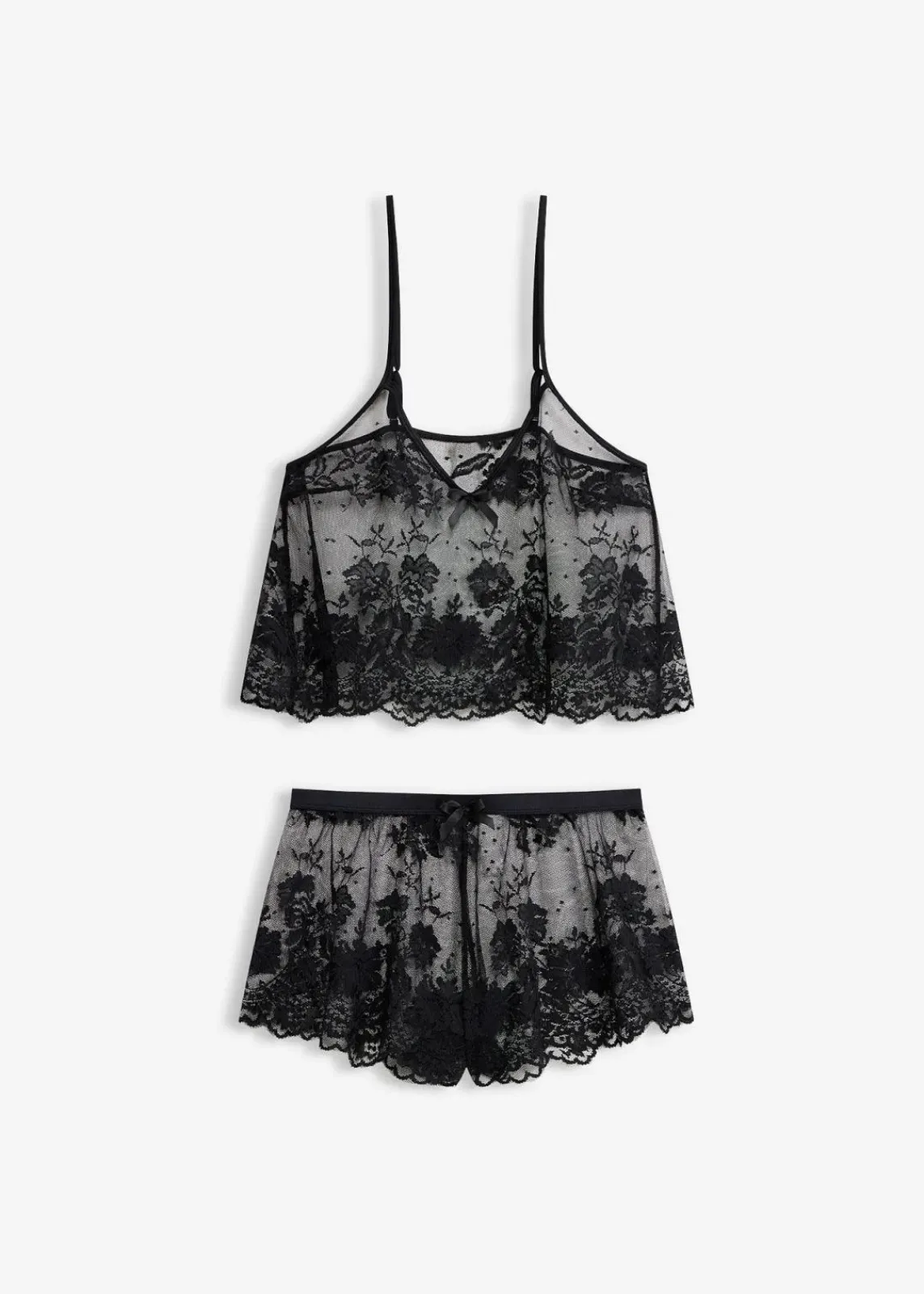 bonprix Wäsche·Corsagen & Negligés|Wäsche·Dessous^Top+Shorty (2-tlg.Set) schwarz