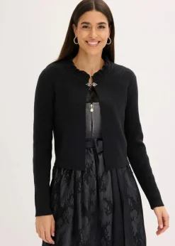 bonprix Pullover & Strickjacken|Bekleidung·Jeans^Trachten-Strickjacke schwarz