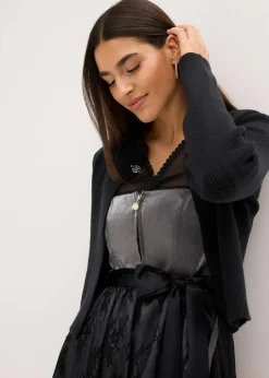 bonprix Pullover & Strickjacken|Bekleidung·Jeans^Trachten-Strickjacke schwarz