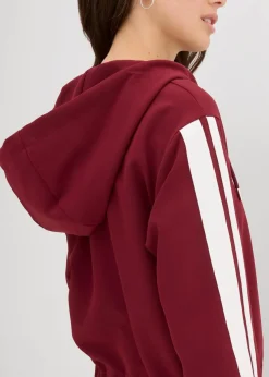 bonprix Bekleidung·Hosen|Zweiteiler & Sets^Trainingsjacke mit sportivem Streifen ahornrot/weiß