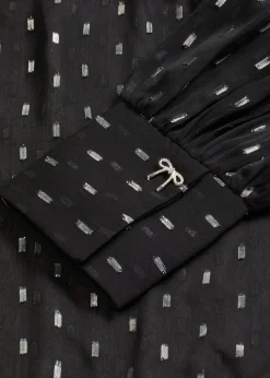 bonprix Bekleidung·Jacken & Mäntel|Blusen & Tuniken^Transparente Schlupfbluse schwarz/silber