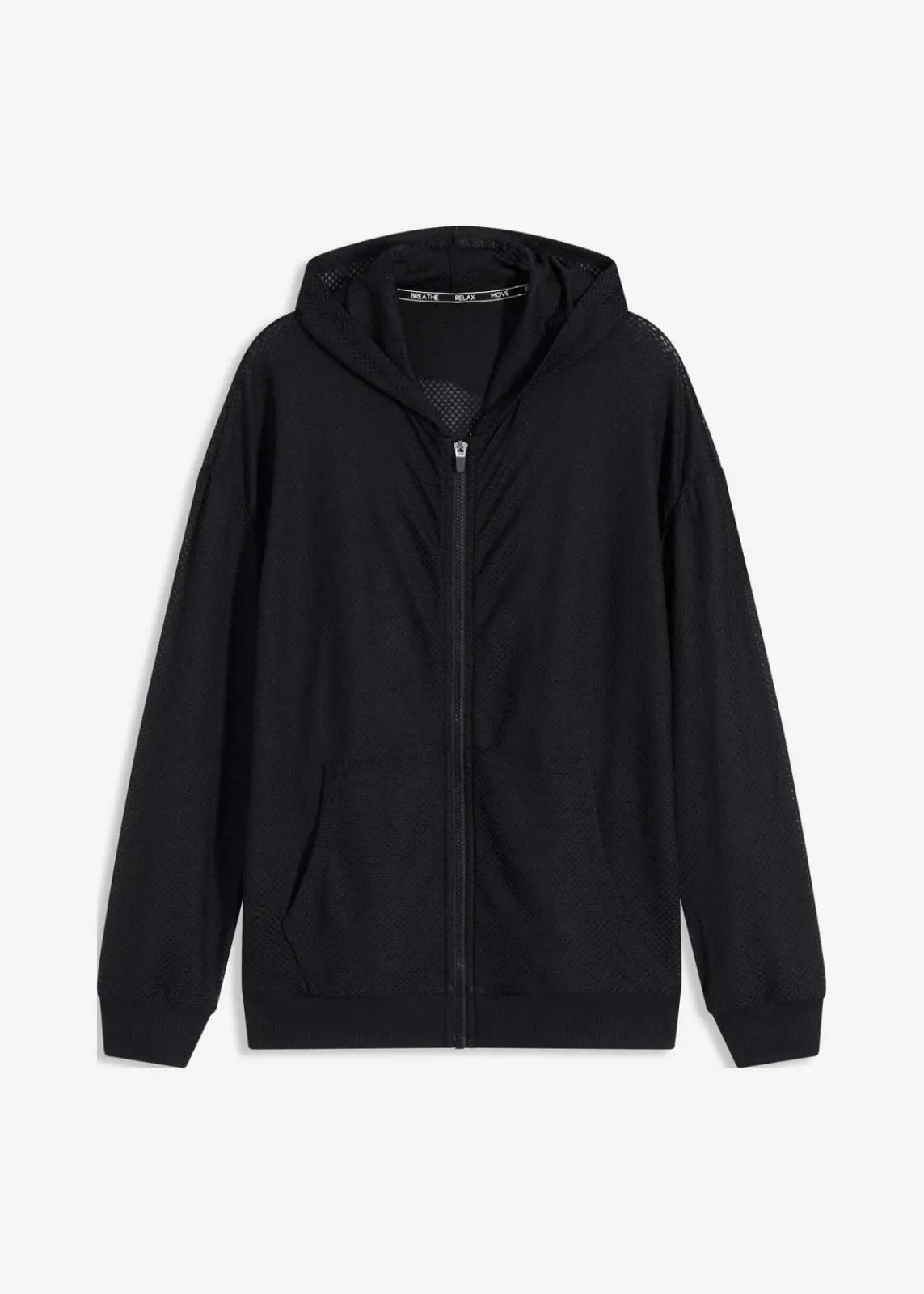 bonprix Sportbekleidung|Jacken & Mäntel^Transparente Sportjacke aus Mesh, oversized schwarz