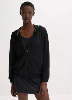 bonprix Sportbekleidung|Jacken & Mäntel^Transparente Sportjacke aus Mesh, oversized schwarz
