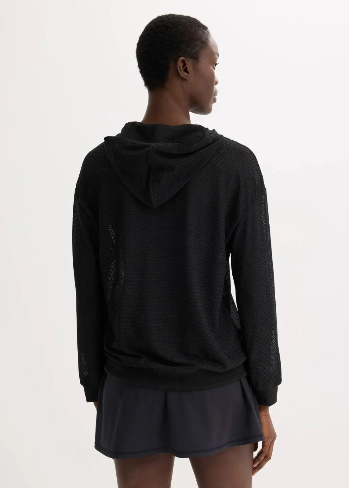 bonprix Sportbekleidung|Jacken & Mäntel^Transparente Sportjacke aus Mesh, oversized schwarz