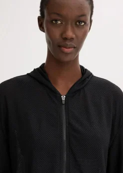 bonprix Sportbekleidung|Jacken & Mäntel^Transparente Sportjacke aus Mesh, oversized schwarz