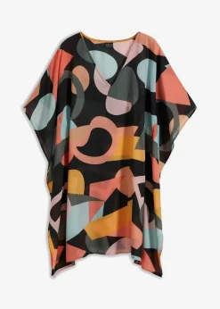 bonprix Strandmode|Kleider^Transparente Strand Tunika schwarz graphisch