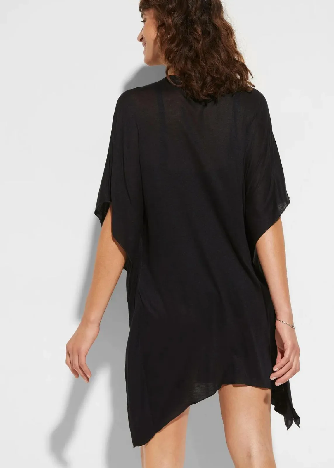bonprix Strandmode|Bademode·Strandmode^Transparente Strand Tunika aus Viskose schwarz