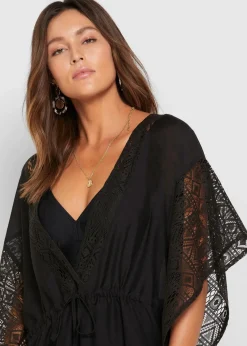 bonprix Strandmode|Bademode·Strandmode^Transparente Strand Tunika schwarz