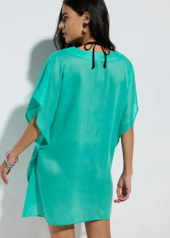 bonprix Blusen & Tuniken|Bekleidung·Jacken & Mäntel^Transparente Strandtunika mit V-Ausschnitt türkis