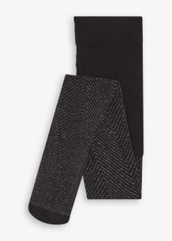 bonprix Socken & Strumpfhosen^Transparente Strumpfhose mit Glitzermuster, 20 DEN schwarz/gold