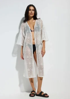 bonprix Strandmode|Bademode·Strandmode^Transparenter Strandkimono weiß