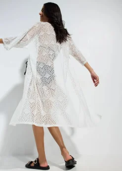 bonprix Strandmode|Bademode·Strandmode^Transparenter Strandkimono weiß
