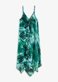bonprix Strandmode|Bademode·Strandmode^Transparentes Strand Maxikleid aus leichtem Chiffon grün/türkis graphisch