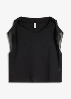 bonprix Strandmode|Bademode·Strandmode^Transparentes Strandhirt mit Kapuze schwarz