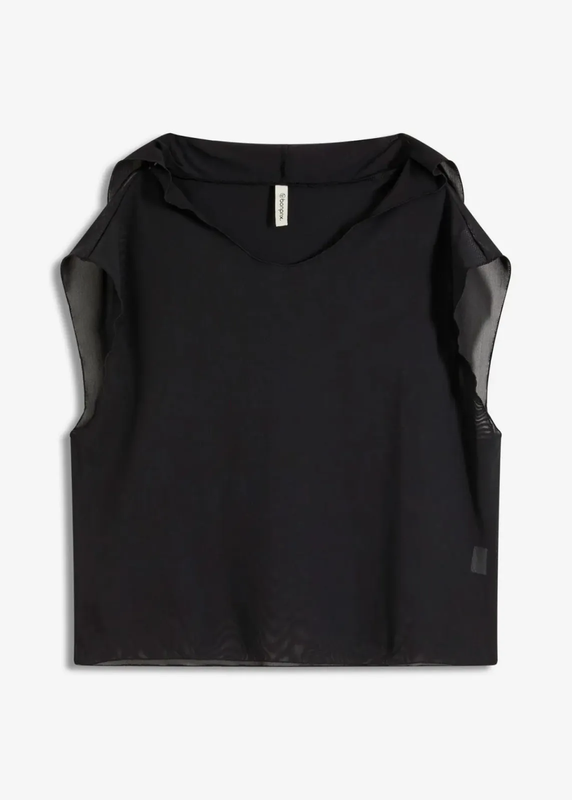 bonprix Strandmode|Bademode·Strandmode^Transparentes Strandhirt mit Kapuze schwarz