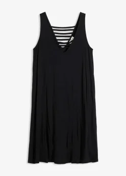 bonprix Strandmode|Nachhaltigere Materialien^Transparentes Strandkleid aus Viskose schwarz
