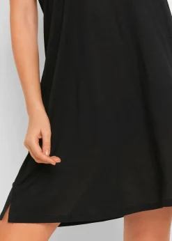 bonprix Strandmode|Nachhaltigere Materialien^Transparentes Strandkleid aus Viskose schwarz
