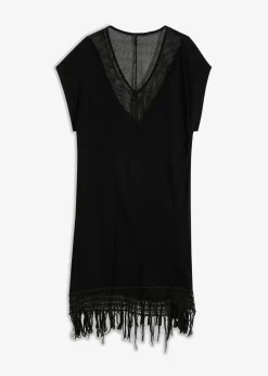 bonprix Strandmode|Bademode·Strandmode^Transparentes Strandkleid aus Viskose schwarz