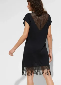 bonprix Strandmode|Bademode·Strandmode^Transparentes Strandkleid aus Viskose schwarz