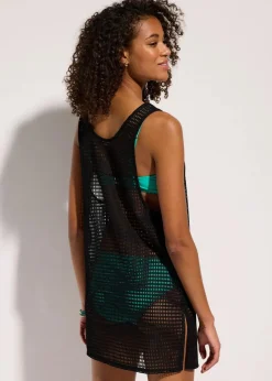 bonprix Strandmode|Shirts & Tops^Transparentes Strandtop schwarz