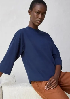 bonprix Shirts & Tops^Trapezförmiges Shirt mit Seidenanteil dunkelblau