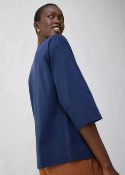 bonprix Shirts & Tops^Trapezförmiges Shirt mit Seidenanteil dunkelblau