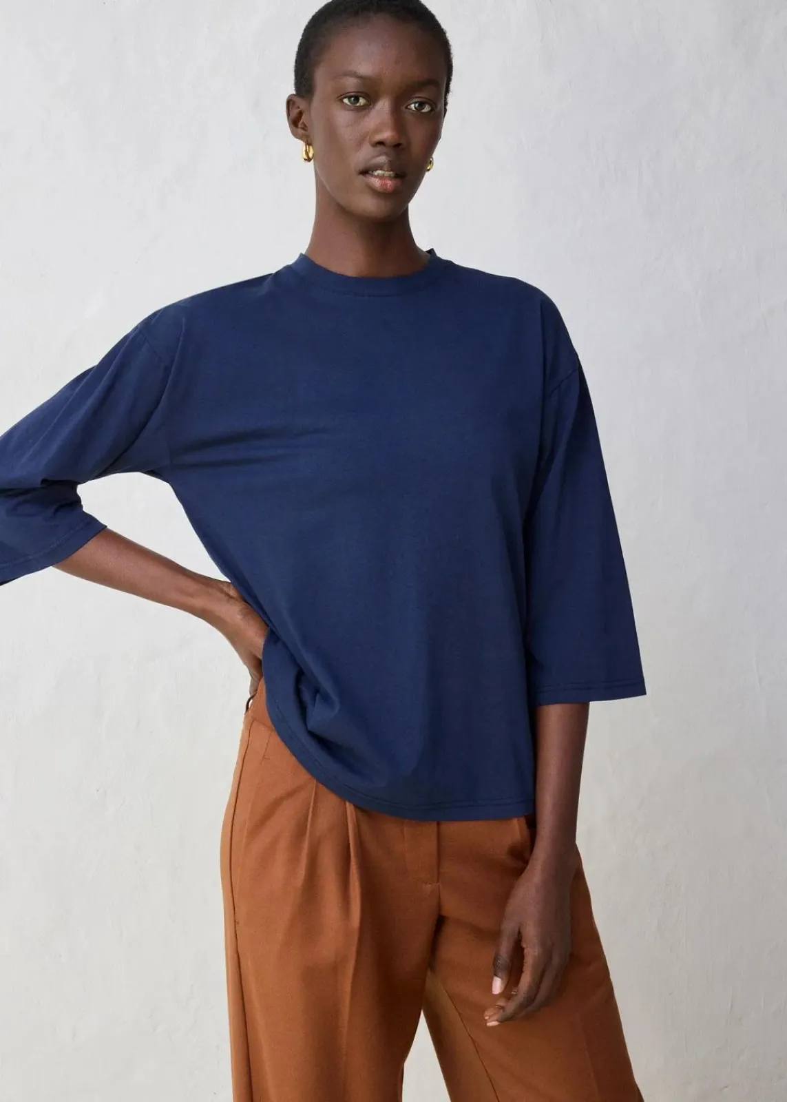 bonprix Shirts & Tops^Trapezförmiges Shirt mit Seidenanteil dunkelblau