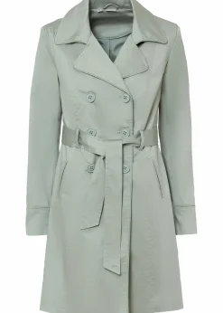 bonprix Jacken & Mäntel|Bekleidung·Hosen^Trenchcoat aus Baumwolle rauchgrün