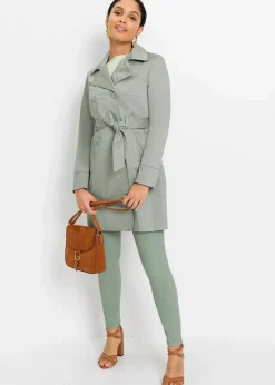 bonprix Jacken & Mäntel|Bekleidung·Hosen^Trenchcoat aus Baumwolle rauchgrün