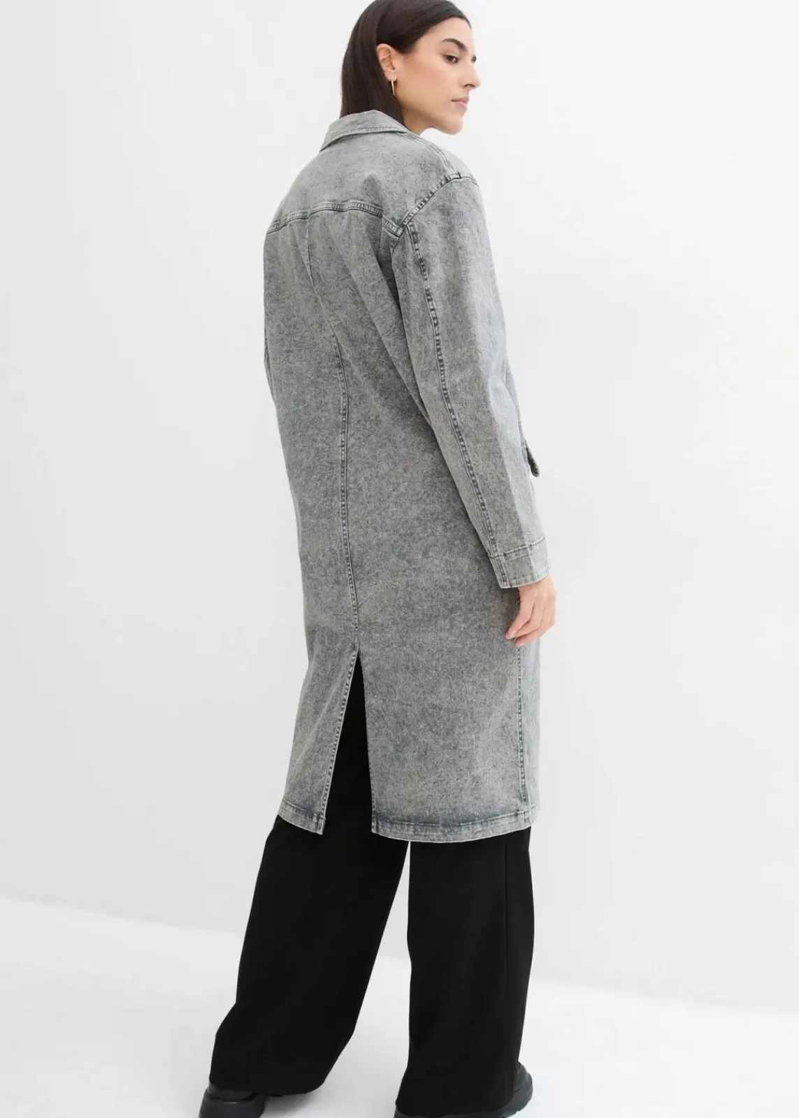 bonprix Jacken & Mäntel^Trenchcoat aus Twill anthrazit washed