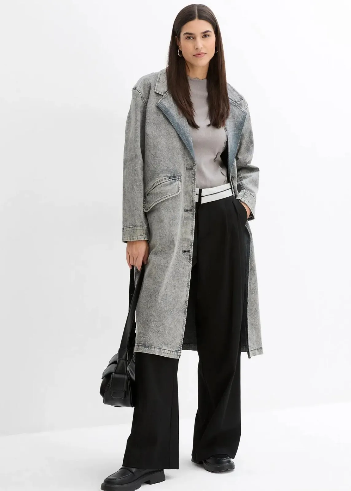 bonprix Jacken & Mäntel^Trenchcoat aus Twill anthrazit washed