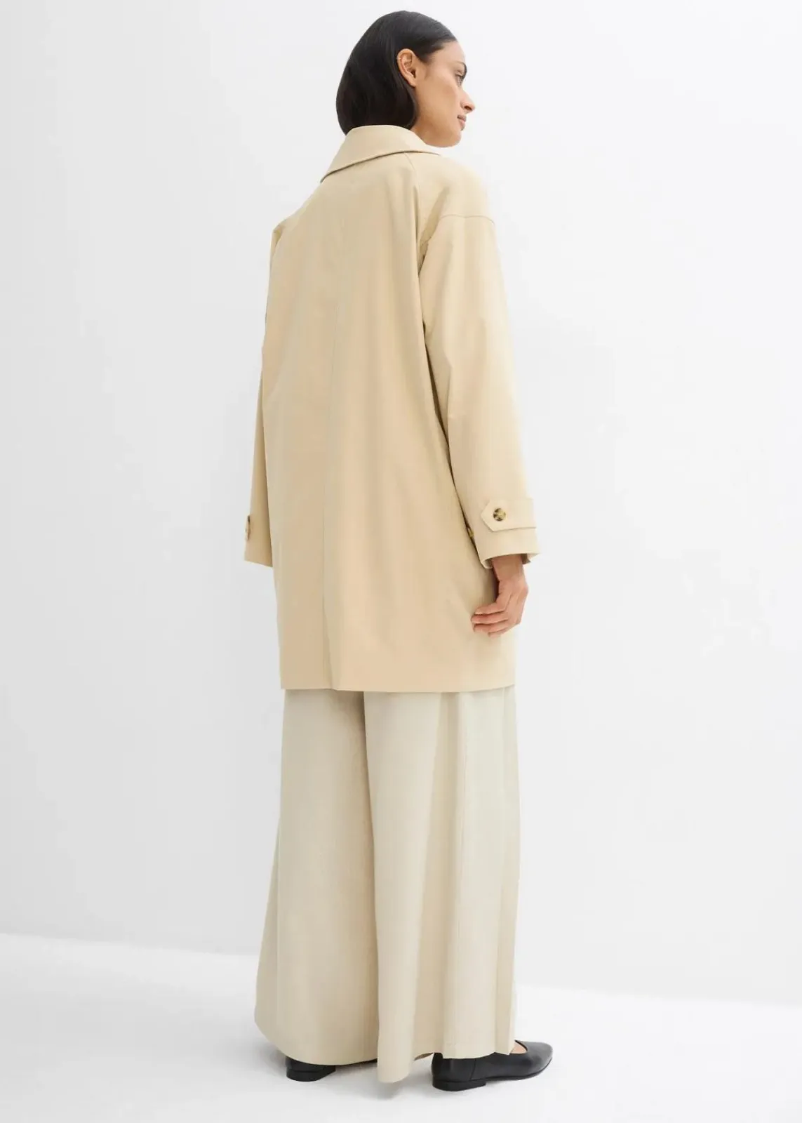 bonprix Bekleidung·Hosen|Jacken & Mäntel^Trenchcoat in A-Linie grünbeige