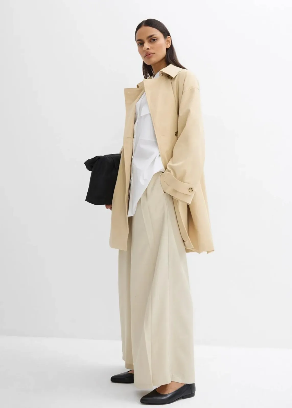 bonprix Bekleidung·Hosen|Jacken & Mäntel^Trenchcoat in A-Linie grünbeige
