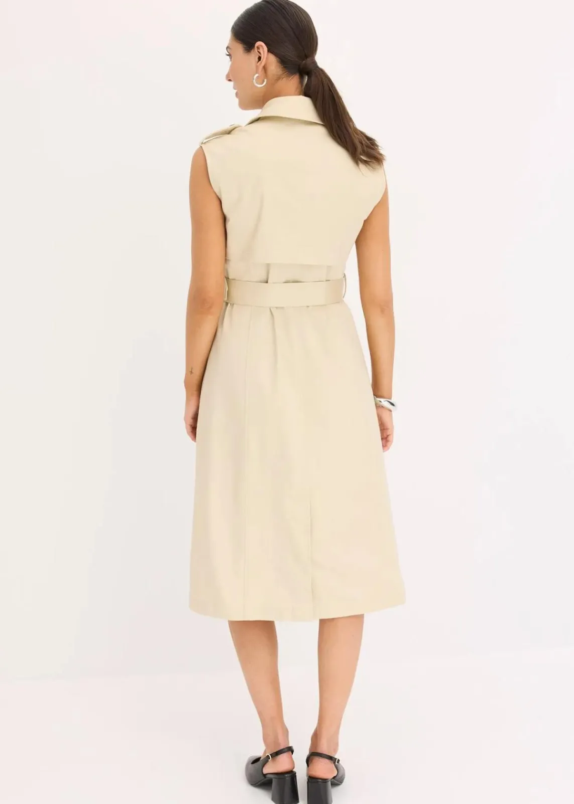 bonprix Bekleidung·Pullover & Strickjacken|Kleider^Trenchkleid mit Gürtel (2-tlg.) hellsand