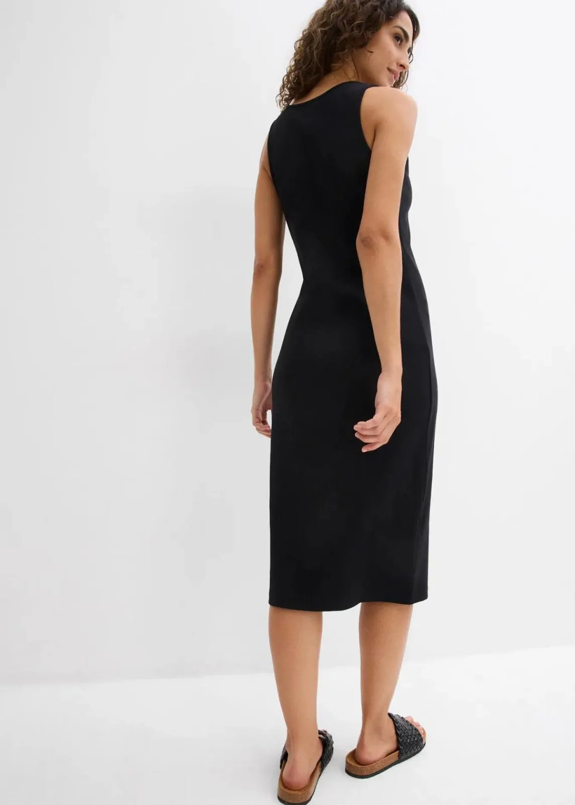 bonprix Bekleidung·Röcke|Basics^Trägerkleid aus Bio- Baumwoll-Stretch schwarz