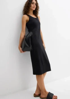 bonprix Bekleidung·Röcke|Basics^Trägerkleid aus Bio- Baumwoll-Stretch schwarz