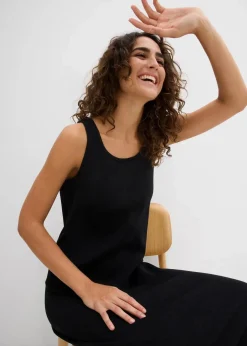 bonprix Bekleidung·Röcke|Basics^Trägerkleid aus Bio- Baumwoll-Stretch schwarz