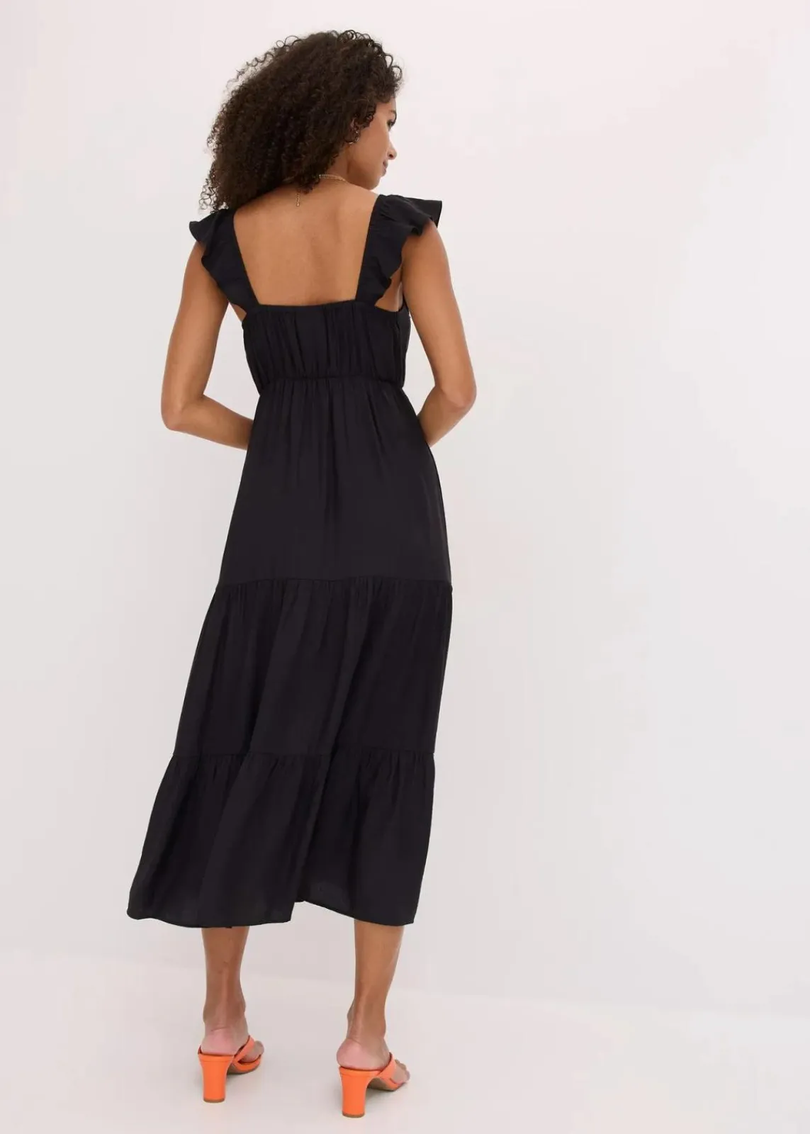 bonprix Kleider|Bekleidung·Pullover & Strickjacken^Trägerkleid aus feinem Viskose-Mix schwarz