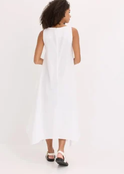 bonprix Kleider^Trägerkleid aus feinem Viskose-Mix weiß