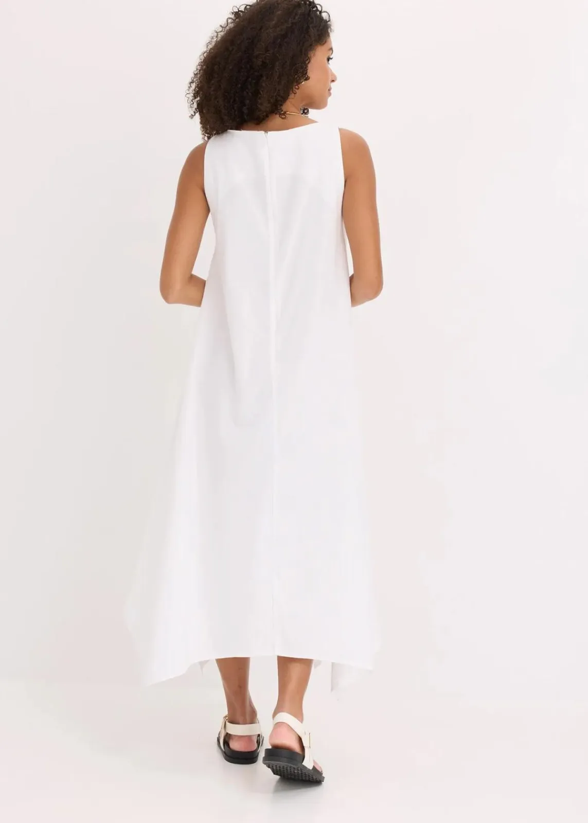 bonprix Kleider^Trägerkleid aus feinem Viskose-Mix weiß
