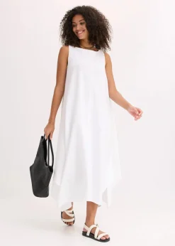 bonprix Kleider^Trägerkleid aus feinem Viskose-Mix weiß