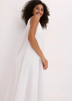 bonprix Kleider^Trägerkleid aus feinem Viskose-Mix weiß