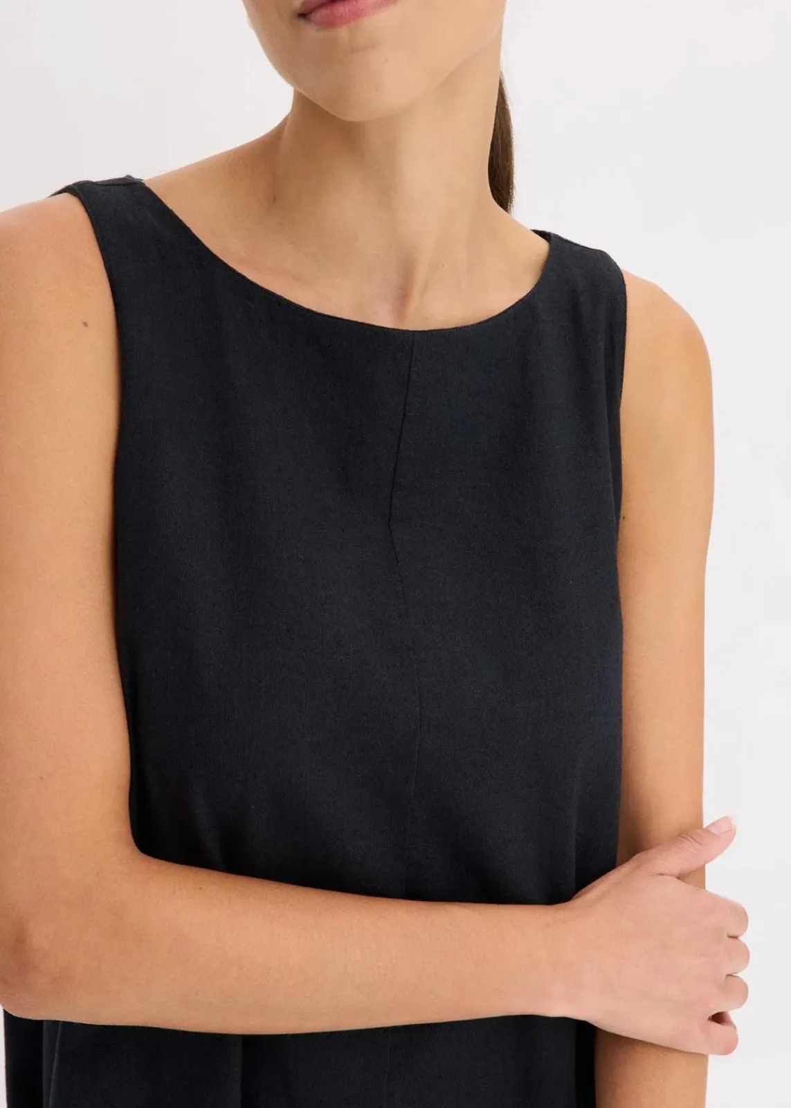 bonprix Kleider^Trägerkleid aus feinem Viskose-Mix schwarz