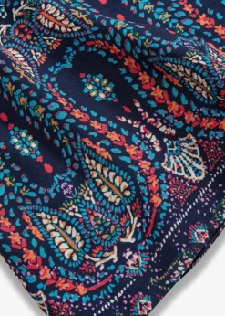 bonprix Kleider^Trägerkleid aus fließender Viskose dunkelblau graphisch bedruckt