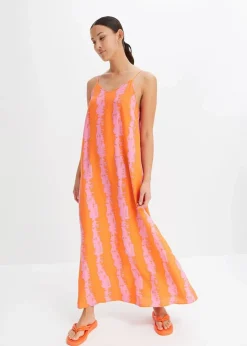 bonprix Bekleidung·Pullover & Strickjacken|Nachhaltigere Materialien^Trägerkleid aus fließender Viskose rosa/nektarine