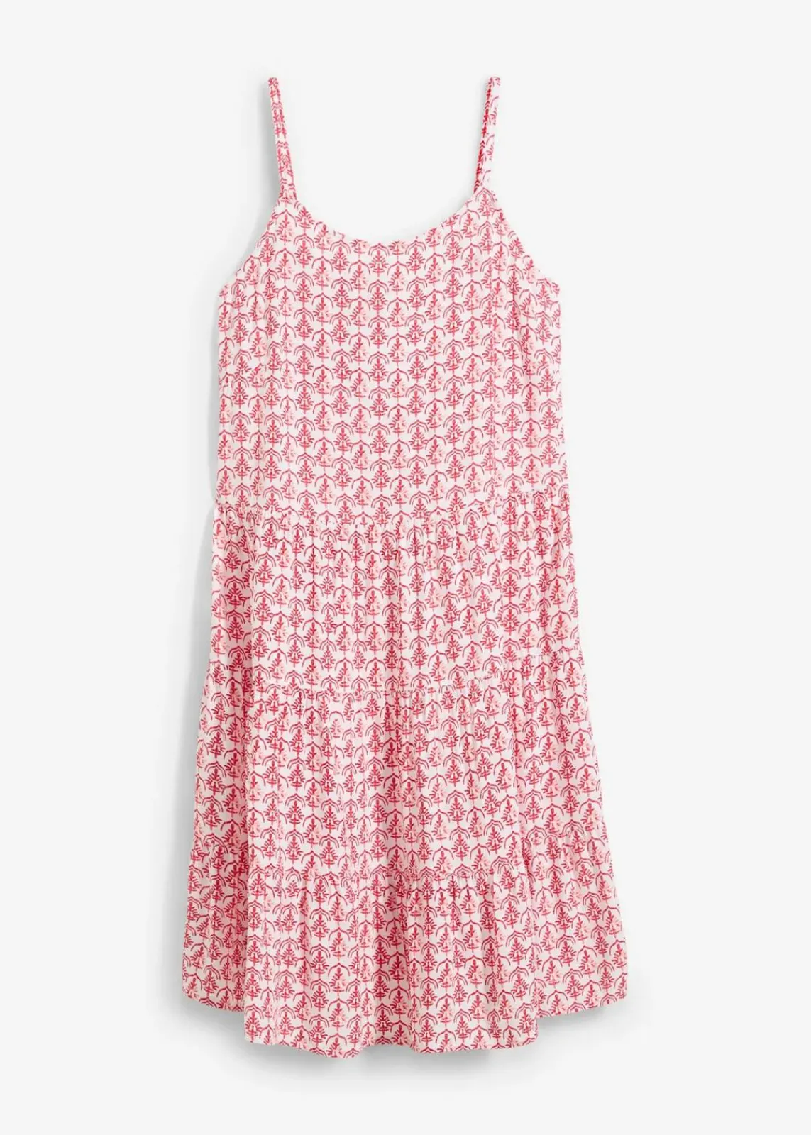 bonprix Nachhaltigere Materialien|Kleider^Trägerkleid aus fließender Viskose weiß/rot bedruckt