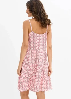 bonprix Nachhaltigere Materialien|Kleider^Trägerkleid aus fließender Viskose weiß/rot bedruckt