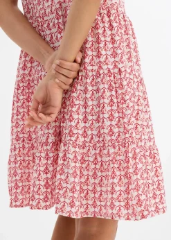 bonprix Nachhaltigere Materialien|Kleider^Trägerkleid aus fließender Viskose weiß/rot bedruckt