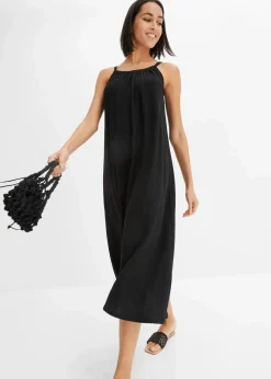bonprix Bekleidung·Pullover & Strickjacken|Kleider^Trägerkleid aus leichtem Crêpe schwarz